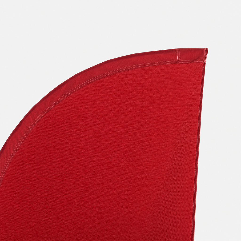Nahaufnahme der oberen Ecke der Straight-Beachflag: gewebtes Polyester und ein sauber genähter Saum