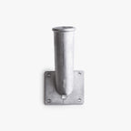 Aluminium-Fahnenstangenhalter mit quadratischer Wandplatte, frontal gesehen